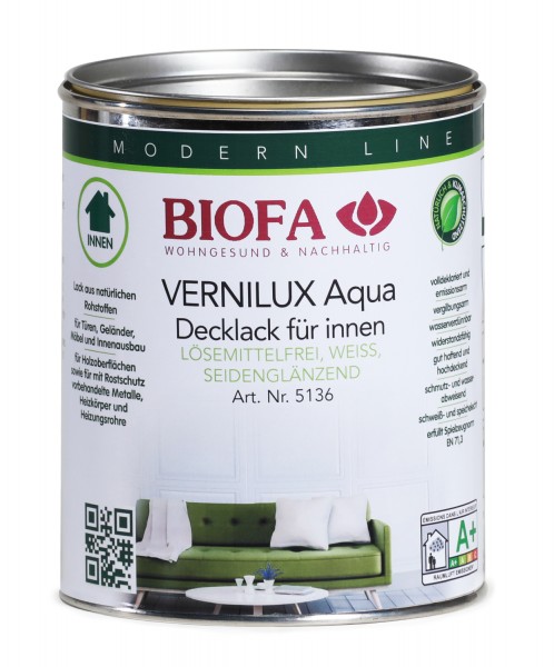 VERNILUX Aqua Decklack innen, weiß, seidenglänzend 5136