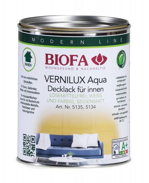 VERNILUX Aqua Decklack innen, farbig, seidenmatt 5134